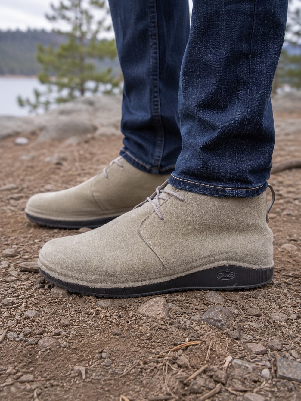 Chaco Men’s suede Chukka boots size 13 Taupe leather lined comfort Luvseat sole